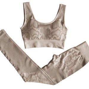 Khaki Snakeskin Woman's Yoga Set